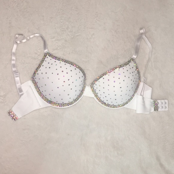*NOW SOLD* Stunning Swarovski Crystals White Bra - Picture 3 of 8